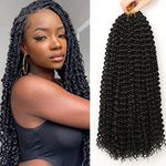 Passion Twist Hair 7 Packs/Lot 18 Inch Water Wave Crochet for Passion Twists Long Bohemian Hair Braiding ShowJarlly Passion Twist Crochet Hair for Black Woman Synthetic Hair Extensions (1B#)