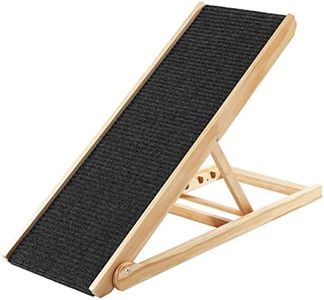 Dog Stairs Pet Ramp for Bed 4 Level Adjustable Ladder for Bed Car Outdoor Indoor,Foldable Pet Step from New Zealand Pine Wood