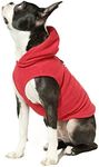 Gooby Fleece Vest Hoodie Dog Sweater - Red, Medium - Warm Pullover Dog Hoodie with O-Ring Leash - Winter Hooded Small Dog Sweater - Dog Clothes for Small Dogs Boy or Girl, and Medium Dogs