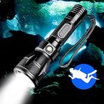 WESLITE Scuba Diving Torch Rechargeable, Diving Flashlight LED Super Bright 1800 Lumens IPX8 Waterproof Dive Light Torch for Underwater 100M Submersible Lights 3 Modes with Battery and Charger