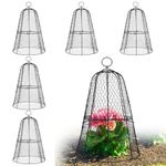 17" x 12" Plant Protectors from Animals - Stable Rustproof Metal Garden Cloches for Plants, Chicken Wire Cloche for Keeping Bunnies Squirrels Birds Out, Set of 6