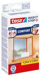 tesa Insect Stop COMFORT for French Windows - Self-Adhesive Hook & Loop No Drill Fly Screen - in White, 120 cm x 240 cm