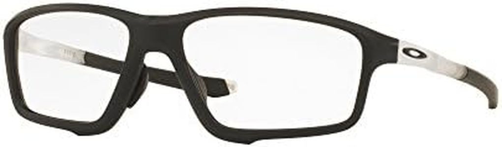 Oakley Men's Ox8080 Crosslink Zero Asian Fit Square Prescription Eyewear Frames, Matte Black/Demo Lens, 58 mm