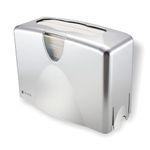 San Jamar Counter Top Paper Towel Dispenser, Holds Multifold, C-Fold and Single Towels for Bathroom, Kitchens, Restaurants, and Cafeterias, Plastic, 8.5"H x 12"W x 5.5"D, Silver