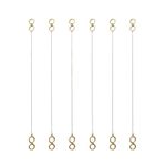 VRONZO Kaan Chain Transparent Stretchable Rubber Gold Colored Earchain | Champaswaralu for Women and Girls | Invisible Ear Chain for Women | Ear Chain for Heavy Earrings (PAIR OF 3)