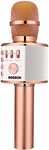 BONAOK Wireless Bluetooth Karaoke Microphone,3-in-1 Portable Handheld Karaoke Mic Speaker Machine Home Party Birthday for All Smartphones PC(Q37 Rose Gold)