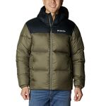 Columbia Men's Puffect Hooded Jacket, Stone Green/Black, Medium