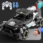 4DRC Y3 Remote Control Truck with Spray and Light, Dual Motors Off Road RC Car, 2.4Ghz 4WD 360° Rock Crawler,Hand Controlled Gesture, 35+ Min Play, Toy Vehicle for Boys Girls and Adults