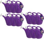 PMU 2 Gallon Watering Can - Garden Watering Can for Indoor & Outdoor Plants - Plastic Water Can with Detachable Sprinkler Head - Large Water Pot, Made in USA - Purple Pkg/12