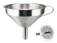 Bridge2shopping Multipurpose Stainless Steel Funnel with Detachable Strainer, 11 CM, Silver