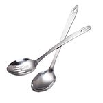 IMEEA Serving Spoons Large Slotted Spoon Stainless Steel Kitchen Cooking Spoon 12.8-Inch Long Handled Serving Spoon, Set of 2