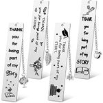 4 Pcs Thank You Metal Bookmark Thank You for Being Part of My Story Appreciation Gift for Birthday Christmas Wedding Retirement Graduation Farewell Gifts for Friend Teachers Colleagues Employee