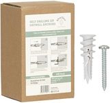 Premium Splitting Nylon 66 Self-Drilling Drywall Anchors and Screws Kit | Used On Drywall, Plaster Board, Sheetrock, Gypsum, Hollow Wall | 100#8X 1-1/4 Philips Screws and 100 Plastic Anchors - 90 Lbs