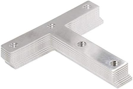 Stainless Steel Mending Bracket Plate ULIFESTAR T Type Mending Plate,Flat Repair Plate for Wood,Metal Straight Fixing Joining Shelf Support for Shelves,Furniture and Cabinet 4Pack (4.7‘’x4.7'')