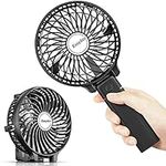 Handheld Fan, EasyAcc Personal Fan Powefull Portable Fan with 3 Speeds [LIFETIME SERVICE] 6 Blades 180° Foldable MINI USB Fan Desk Fan Small Table Rechargeable Fan for Travel Camping Outdoors - Black…