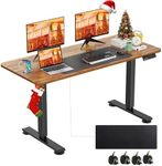 farexon 55 x 24 Inch Electric Standing Desk Adjustable Height, Sit-Stand Desk with Oversized Mouse Pad， Double Crossbeam Structure, Four Preset Heights, 27''-45'' Lifting Range Stand up Desk