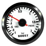 E Support™ Car Motor Vehicle Black Face 2" 52mm Pointer Boost Gauge -1~2 Bar Meter