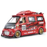 Mr. Variya Die-Cast Zinc Alloy 1:24 Scale Wuling Track Sports Van【Large】 with 6 Openable Doors,Lights & Music & Steerable Front Wheels【Pack of 1】 (1:24 Scale Wuling Track Sports Van Red)