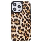 DMaos for iPhone 15 Plus Case for Women, Leopard Design Synthetic Leather Cover, Classic Fashion for iPhone15 Plus 2023 6.7 inch - Brown