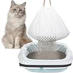 56 Count Sifting Cat Litter Bags Jumbo Thick Cat Litter Box Liners with Holes Disposable Extra Large Cat Pan Liners with Drawstring Scratch Resistant Quick Clean for Kitty Litter Box,36 x 18 Inch