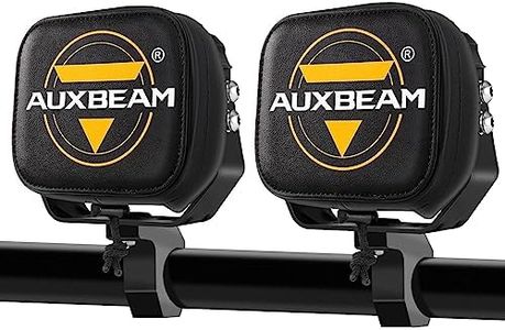 Auxbeam 5Inch Leather LED Pod Covers Black Protective Lens Caps Off Road Cube Light Lids Offroad Fog Light Shades for Trucks Jeep Car Motorcycle ATV UTV Bumper A-Pillar, Pair
