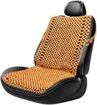 PURAVA Beaded Car Seat Cover - Automotive Seat Covers, Driver Seat Cover - Car Massaging Wood Beaded Seat Cushion - Natural Wood Bead Seat Cover for Car, Truck or Office Chair