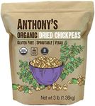 Anthony's Organic Dried Chickpeas, 3 lb, Dry Garbanzo Beans, Gluten Free, Non GMO, Vegan