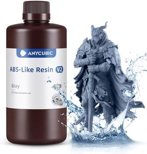 ANYCUBIC Water-washable ABS-Like Resin, 3D Printer Resin with High Toughness and Impact Resistance, High Precision and Low Odor, Easy to Post-process(1kg, Grey V2)