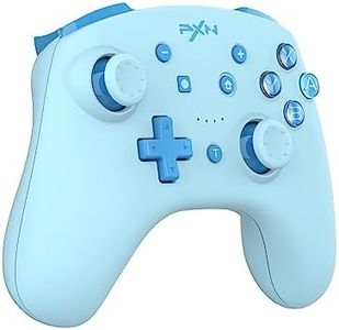 PXN 9607X Wireless Game Controller Gamepad with Vibration, Turbo Function, 6-Axis Gyro Motion Sensor, Compatible with Nintendo Switch, PC - Light Blue