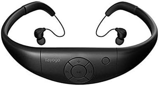 Waterproof MP3 Player for Swimming, Tayogo IPX8 8GB Underwater Headphones with Shuffle Feature, for Water Sports, Running, Diving-Black