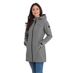 TOG24 Keld Lightweight Long Womens Softshell Jacket, Windproof, Showerproof Zip Up Outdoor Jacket with Hood, Fleece Lined For Warmth, Ideal for hiking, walking and everyday use