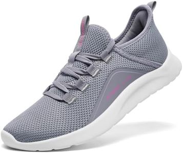 ALEADER Walking Tennis Shoes Women Running Slip on Sneakers Gym Memory Foam Work Weeding Lightweight Dark Gray Size 10 US