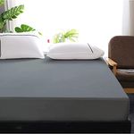 Cloth Fusion Waterproof Cotton Feel Terry Mattress Protector King Size (75"x72" Inch|6.25X6 Feet,Grey)