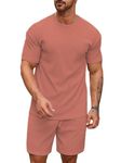 SMOWKLY Men's Pyjama Set || T-Shirt and Shorts Set for Men || Night Wear for Men || Night Suit for Men (1426_BG_S) Beige