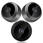 MDGLSYEE 2023MDGLSYEE Wireless Security Camera Mini Outdoor/Indoor with Audio,Hidden Camera,Home Surveillance Camera, 1080P IP HD Build-in Battery 350mah，Infrared Night Vision Dome Camera(Pack-3)