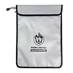 Fireproof Document Bag - Fireproof Money Bag for Cash with Zipper and Reflective Strip,Waterproof Document Pouch for Valuables for Valuables, Legal Documents 38X28.5cm