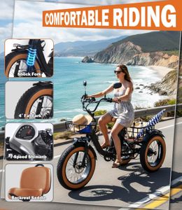 NOMIGO Electric Tricycle, 90km Range – Black