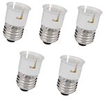 Total Led Light E27 to B22 Bulb Converter Screw Bulb Holder Screw to Light Bulb Adapter Converter for Led Halogen CFL Light Lamp (Copper, White, Pack of 5)