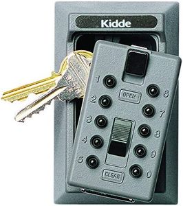 Kidde AccessPoint 001015 KeySafe Original Push Button Combination Permanent Key Lock Box, 5-Key, Titanium Gray