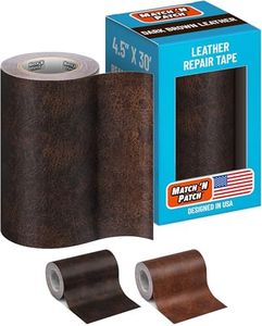 MATCH 'N PATCH Project+ Realistic Leather Repair Tape – Self-Adhesive Vinyl for Furniture, Cabinets, Walls, Doors, RV & DIY Fixes, Home Decor - Durable, Easy-to-Apply – Dark Brown, 30 Feet x 4.5 Inch