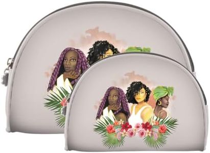 African American Expressions - Mothers Day Gifts for Mom, Set of 2 Makeup Bags, Natural Beauties, 9 x 6.5/7.5 x 5 Inches, COS-23