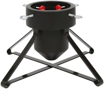 Harbour Housewares Classic Real Christmas Tree Stand - Black - 3in (7.6cm) - Metal Medium Live Christmas Tree Decor Xmas Tree Holder for 5.5ft Height with Water Holder & Adjustable Trunk Support