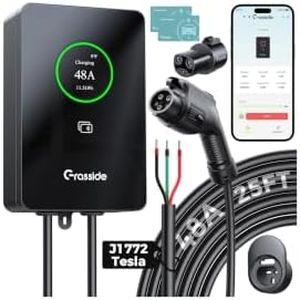 Upgraded 48 Amp Level 2 EV Charger, Hardwired, 11.5kW J1772 Home Charging