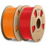 JAYO PLA 3D Printer Filament, 3D Printing PLA Filament 1.75mm, Dimensional Accuracy +/- 0.02mm, Neatly Wound Filament, 1.1KG Spool, 2 Individual Vacuum Packs, PLA 2.2KG Total, Red+Orange