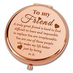 Ximalun Christmas Mirror Gifts for Friend Women Birthday Gifts A Truly Great Friend is Hard to Find Compact Makeup Mirror for Friend Graduation Going Away Friendship Gifts for Women Girls