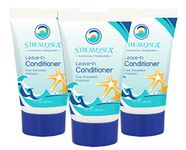 Stream2Sea Leave-In Hair Conditioner Detangles & Replenish Moisture in Hair Natural Reef Safe Formula - Sulfate and Paraben Free with UV Protection Travel Sized 1 Fl Oz, 3-Pack