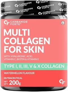 Carbamide Forte Hydrolyzed Multi Collagen Powder With Marine Collagen, All 5 Types of Collagen Peptides Included - TYPE I, II, III, V, X Collagen Supplements for Women & Men, Watermelon Flavor - 200g