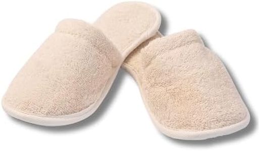 Eco Bath London Pantofole in spugna naturale, lussuose pantofole in 100% cotone biologico, ultra morbide, lavabili in lavatrice, pantofole per interni per bagno e casa, taglia L (8-9)