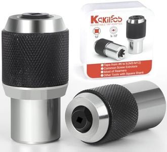 KAKILFOB 2-Piece Ratcheting Tap Socket Set with Adjustable Jaws, 3/8" Drive Tap Holder for Tight Spaces, Compatible with Taps, Reamers, Screw Extractors (#6-1/2")​, Cr-Mo Steel