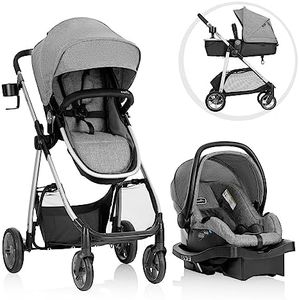 Evenflo Omni Plus Modular Travel System with LiteMax Sport Rear-Facing Infant Car Seat (Mylar Gray)